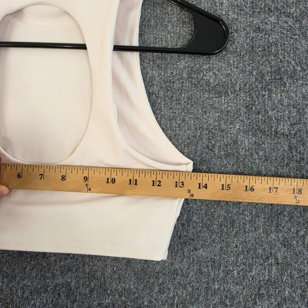 Alo Yoga Sports Bra Women Small High Neck Longline White Racerback Yoga Pilate